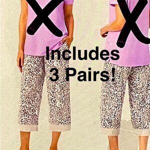 CAROLE HOCHMAN 3 pairs NEW - Capri Pajama Pants Lounge Wear Size XXL Cotton